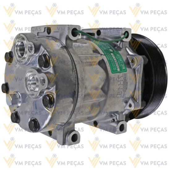 Compressor Sanden SD7H15, Passante, Volvo FH, 8pk 136mm, 24v [importado]