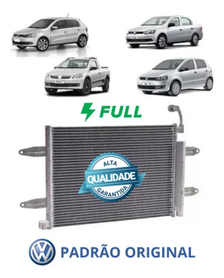 Condensador VW Gol, Parati, Saveiro G5 2008 a 2012, G6 2013>, G7, Fox 2003>, Polo 2001 a 2016