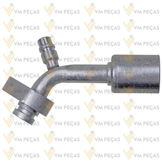 Conexao Block Fiting Aluminio 10x45 com Ventil R134 [com Clip]