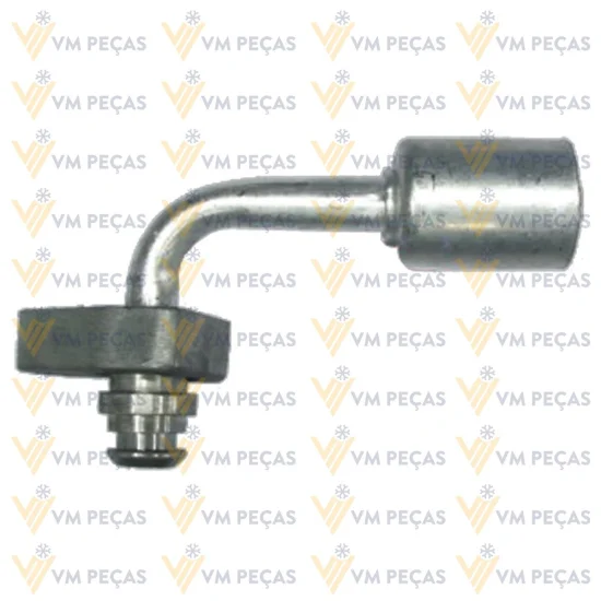 Conexao Block Fiting Radial Aluminio 8x90 [com Clip]