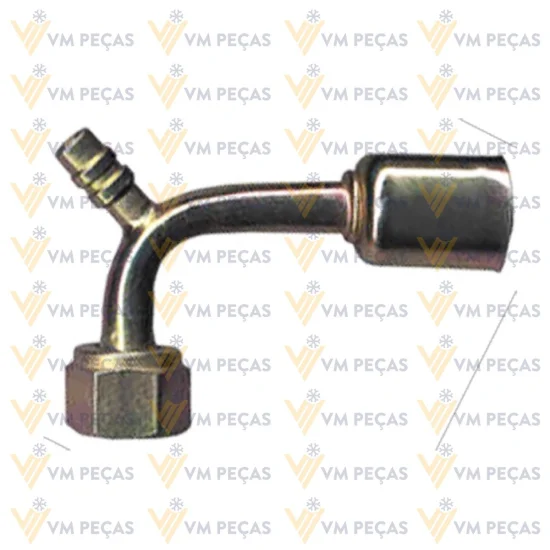 Conexao Oring Aço 10x90 com Ventil R134 [com Clip]