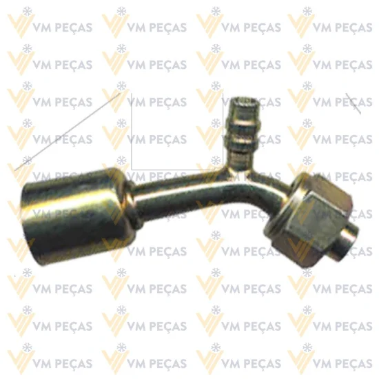 Conexao Oring Aço 8x45 com Ventil R134 [com Clip]