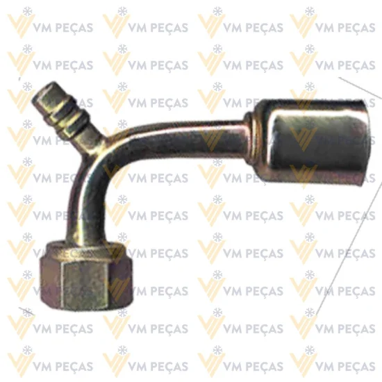 Conexao Oring Aço 8x90 com Ventil R134 [com Clip]