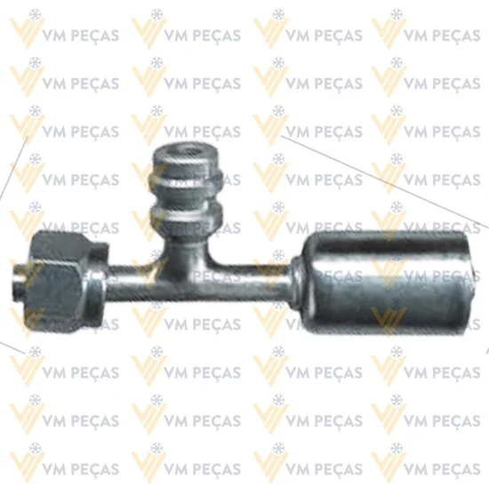 Conexao Oring Aluminio 10 Reta com Ventil R134 [com Clip]