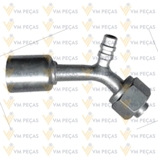 Conexao Oring Aluminio 10x45 com Ventil R134 [com Clip]