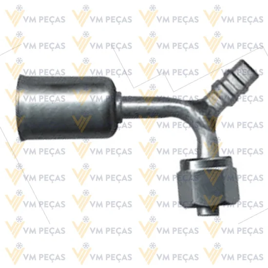 Conexao Oring Aluminio 10x90 com Ventil R134 [com Clip]