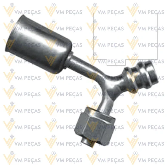 Conexao Oring Aluminio 6x90 com Ventil R134 [com Clip]