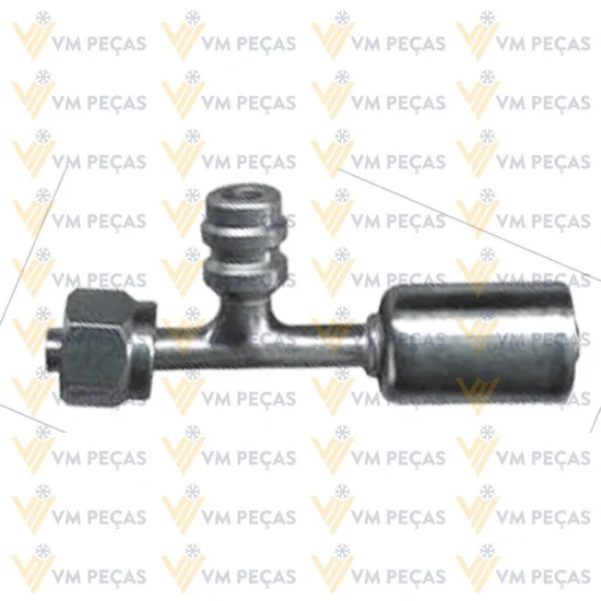 Conexao Oring Aluminio 8 Reta com Ventil R134 [com Clip]