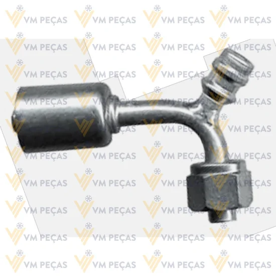 Conexao Oring Aluminio 8x90 com Ventil R134 [com Clip]