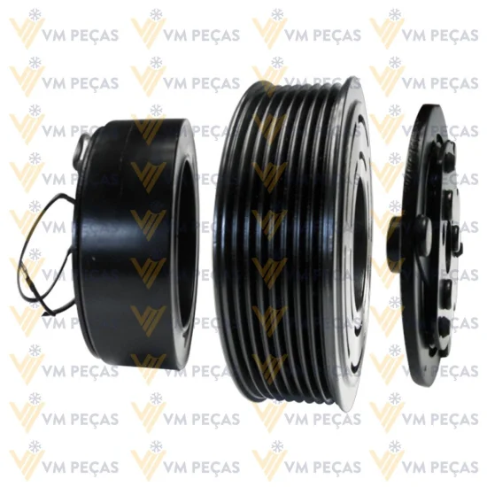 Conjunto de Embreagem Sanden SD7H15 8pk 119mm 12v [Chaveta] [importado]