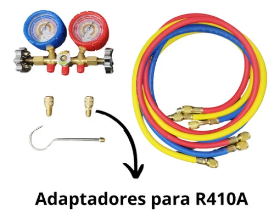 Conjunto Manifold importado [sem Engates] [Mangueira 1,5m] ate 800PSi para Gas R22, R404A, R32, R410A [Eco Tools]