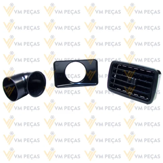 Difusor de Ar Retangular [Preto] [com Bocal 2 Polegadas e Cotovelo]