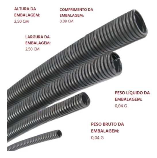Espaguete /Conduite Corrugado Anti Chama 23,8mm [Metro] [Com Corte] [Rainha das Sete]