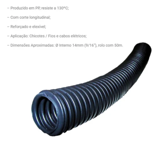 Espaguete /Conduite Corrugado Anti Chama 9/16 14mm [Metro]