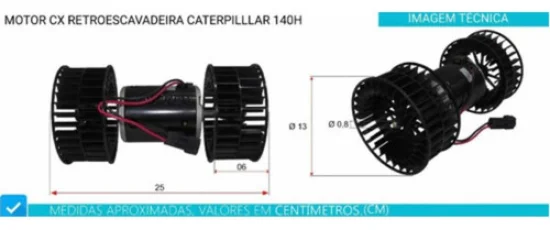 Ventilador da Caixa Caterpillar Motoniveladora, Pa Carregadeira 140H, 950G 24v