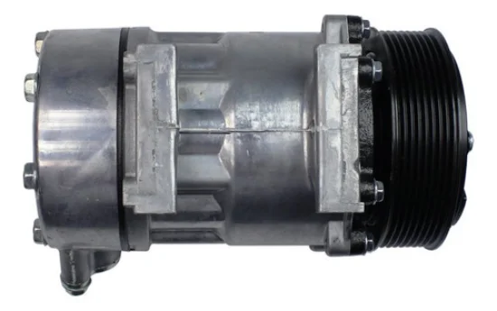 Compressor Sanden SD7H15, Passante, Scania, 8pk, 24v, Saida 45º [importado]