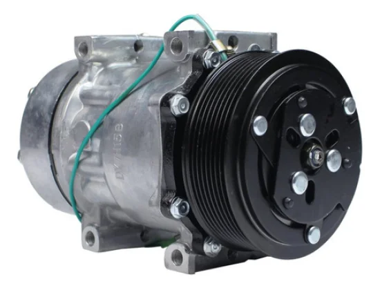 Compressor Sanden SD7H15, Passante, Scania, 8pk, 24v, Saida 45º [importado]