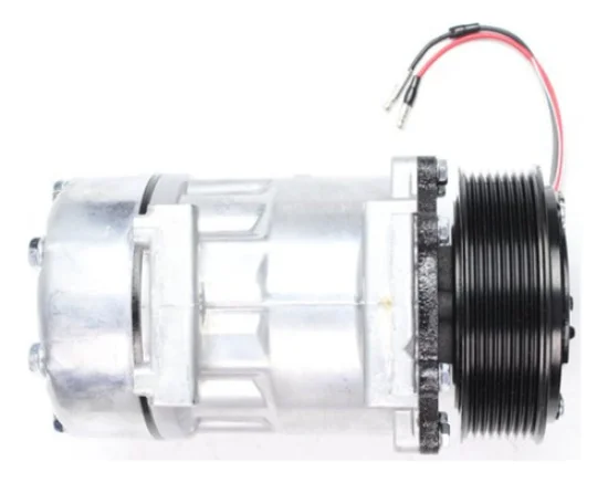 Compressor Sanden SD7H15, Passante, Scania, 8pk, 24v, Saida Reta [importado]