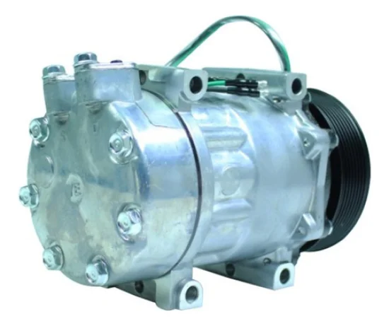 Compressor Sanden SD7H15, Passante, Scania, 8pk, 24v, Saida Reta [importado]