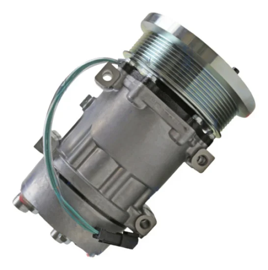 Compressor Sanden SD7H15, Passante, Caterpillar, 8pk 132mm, 12v, Saida 8x10 [importado]