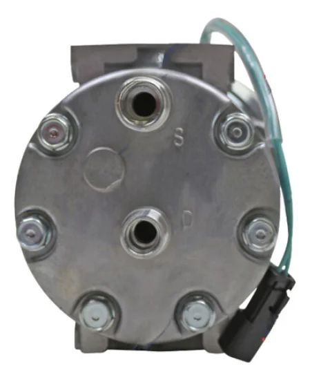 Compressor Sanden SD7H15, Passante, Caterpillar, 8pk 132mm, 12v, Saida 8x10 [importado]