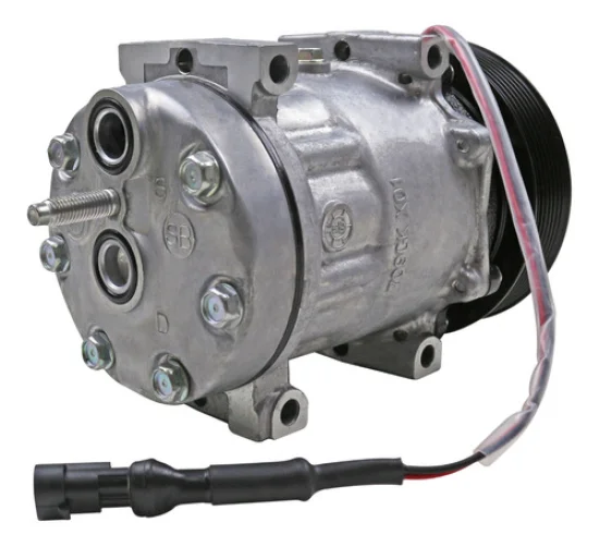 Compressor Sanden SD7H15, Passante, DAF XF105, 410, 460, 510, CF360, CF410 7pk 140mm, 24v [importado]