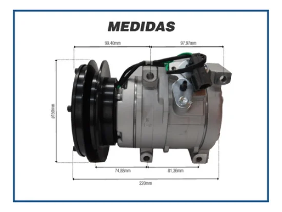 Compressor Denso 10S15 1B 152mm 24v Caterpillar /Komatsu [importado]