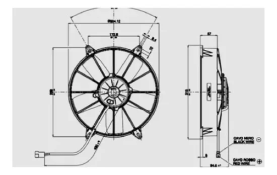 Eletroventilador Spal Universal VA03-BP50/C-37A [Axial] 11" Aspirante 24v