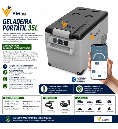 Geladeira Portatil 35L Quadrivolt [VMP]