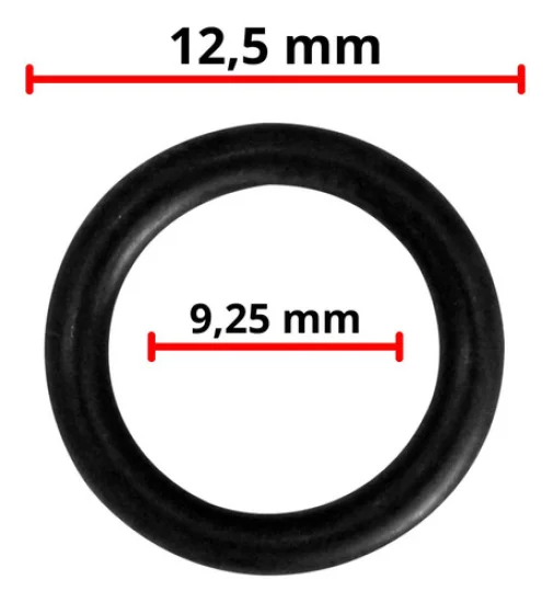 Oring R134 8mm Fino [Pacote com 10 peças] [Preto]