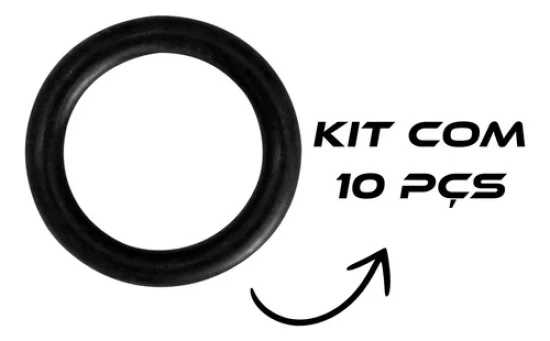 Oring R134 8mm Fino [Pacote com 10 peças] [Preto]