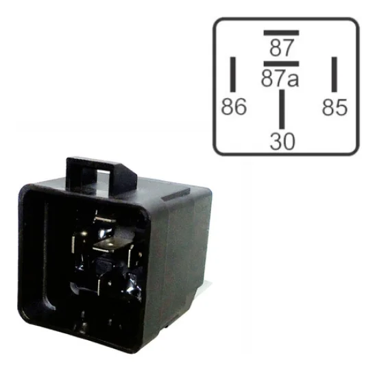 Rele Auxiliar 5 Terminais [com Suporte] 40/30A 24v