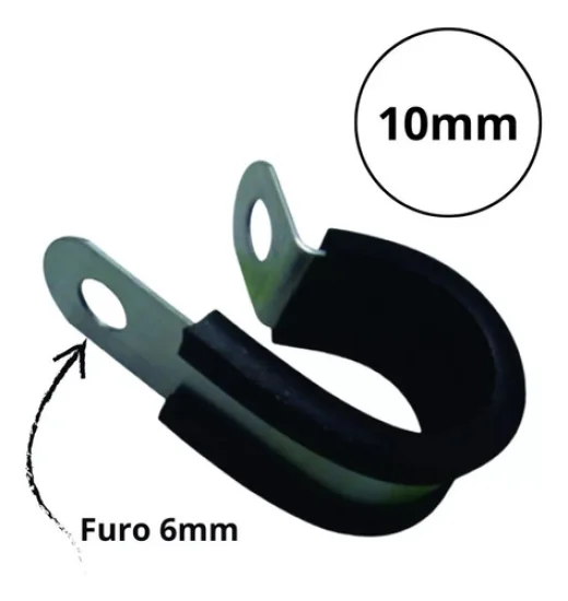 Abraçadeira de Aço / Borracha 19x25 para Mangueira 10mm