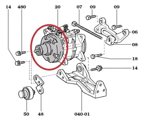 Tampa Dianteira para Compressor Denso 6P148
