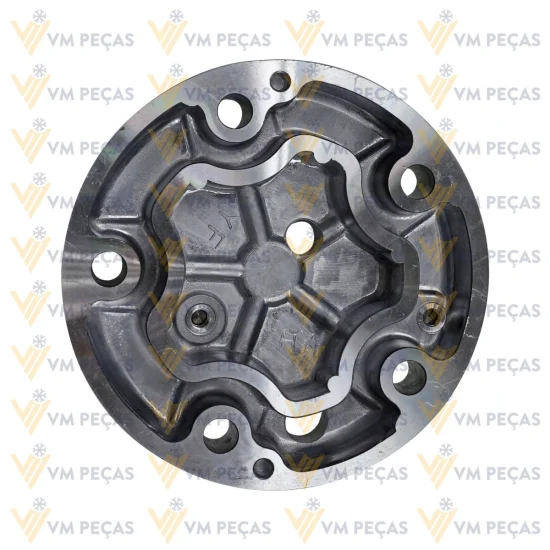 Tampa Traseira para Compressor Sanden SD5H14 Horizontal [com Bico R134a]