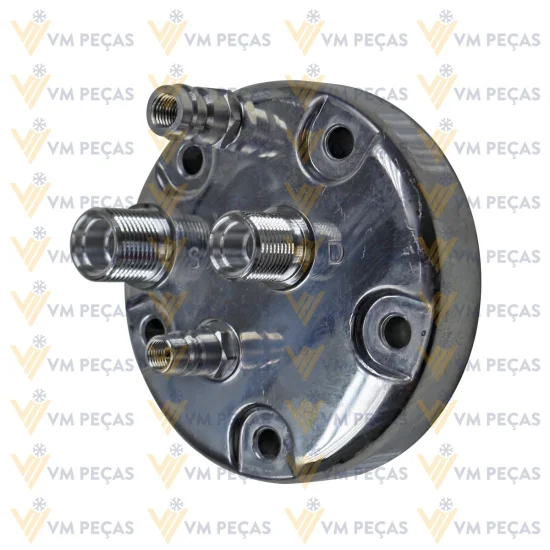 Tampa Traseira para Compressor Sanden SD5H14 Horizontal [com Bico R134a]