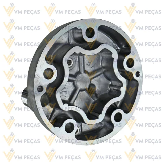 Tampa Traseira para Compressor Sanden SD5H14 Horizontal [com Bico R134a]