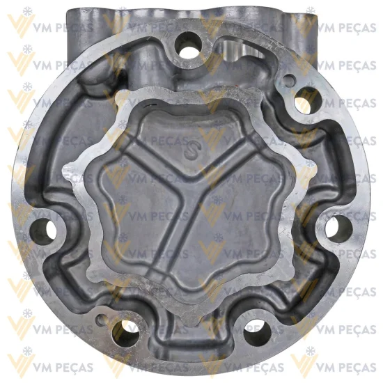 Tampa Traseira para Compressor Sanden SD7H15 Scania Saida 45º [importado]