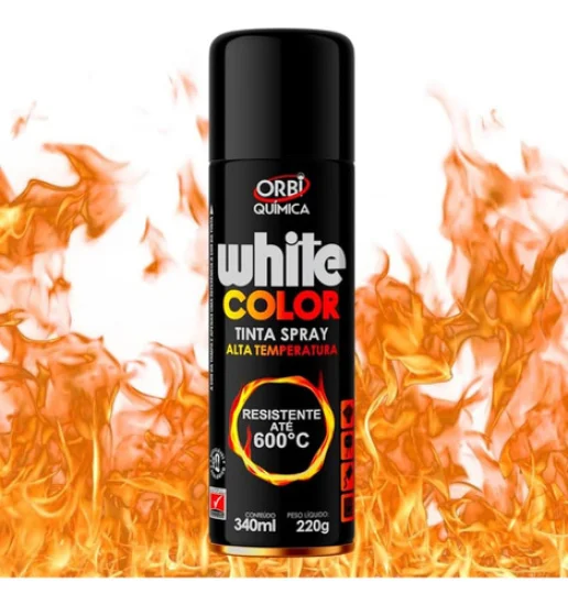 Tinta Spray de Alta Temperatura 340Ml Orbi [Preto]