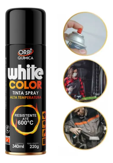 Tinta Spray de Alta Temperatura 340Ml Orbi [Preto]
