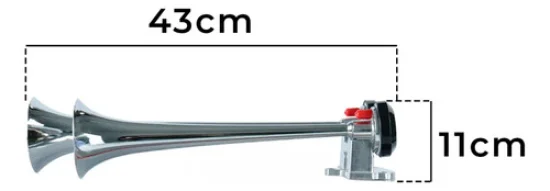 Buzina Eletropneumatica 2 Cornetas Cromada 24v [Vetor]