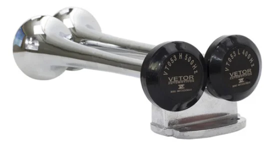 Buzina Eletropneumatica 2 Cornetas Cromada 24v [Vetor]