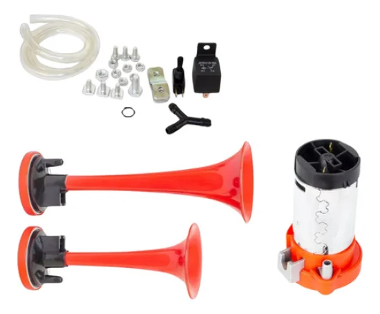 Buzina Eletropneumatica 2 Cornetas 12v [Vetor]