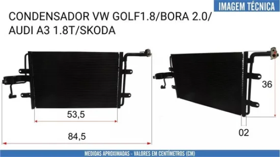 Condensador VW Golf >2012, Bora /Audi A3 >2012