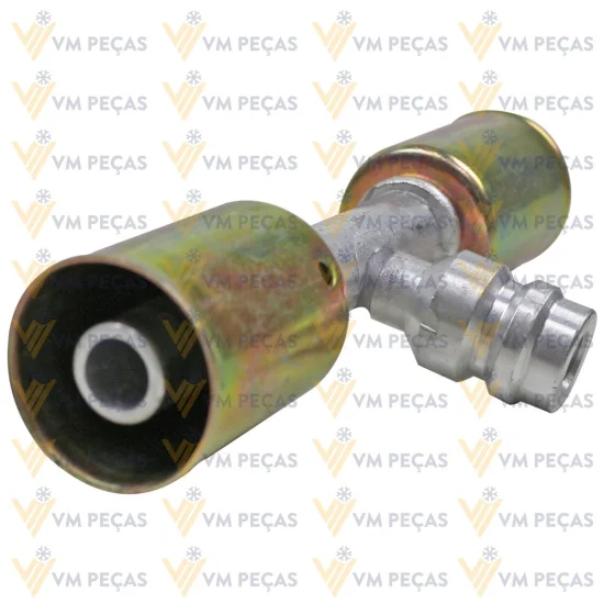 Uniao Aluminio 8mm com Ventil R134 [com Clip]