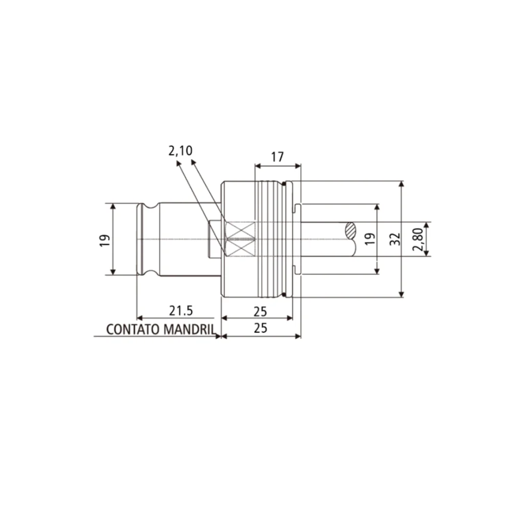Adaptador Para Mandril Tamanho 2 M10 - 3/8 Pol. - 1/2 Pol. Wtools