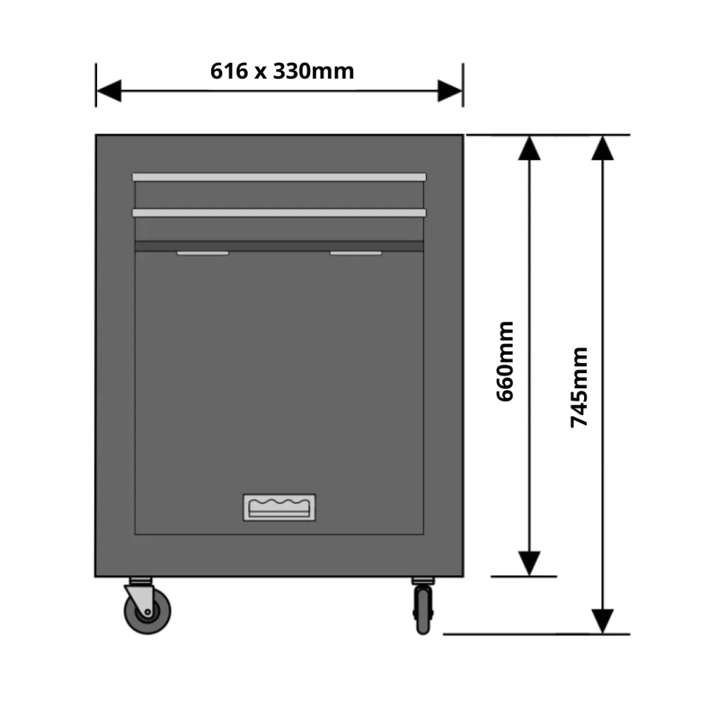 Carro Para Ferramentas 02 Gavetas e 01 Portas Riosul Tools