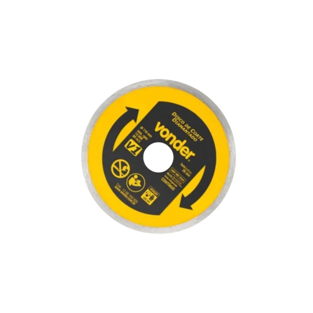 Disco diamantado 110mm v1 furo 20 Vonder