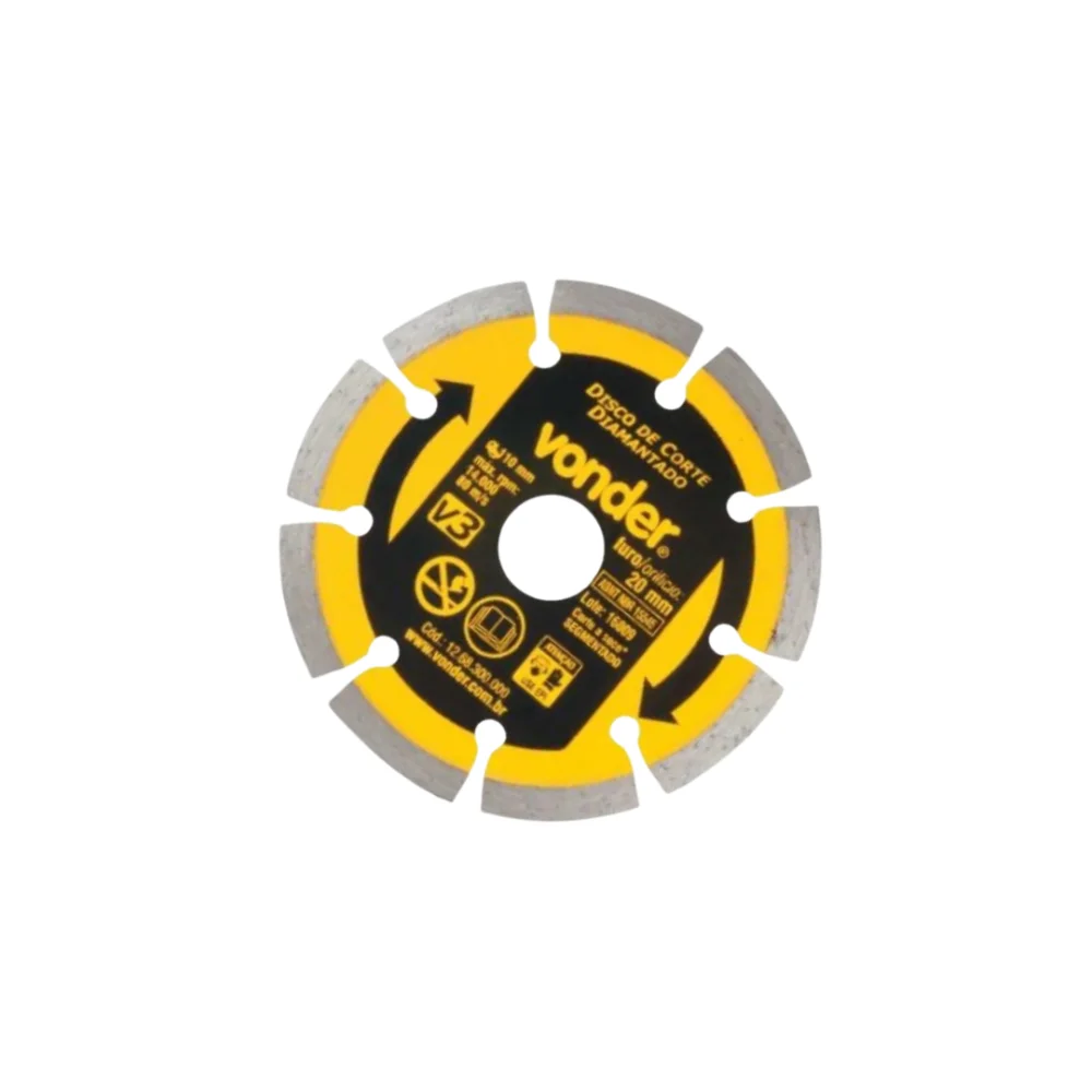 Disco diamantado 110mm v3 furo 20 Vonder
