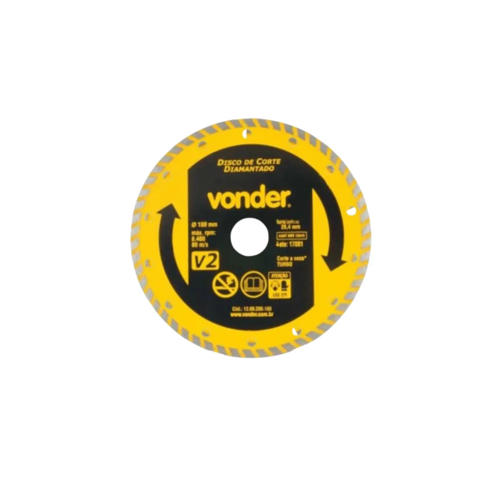 Disco diamantado 180mm v2 Vonder